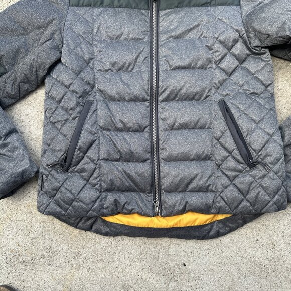 Lole Youth Puffer Full Zip Jacket Size Large 10-12 Gray Yellow - Picture 3 of 10